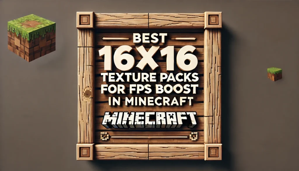 A rustic, Minecraft-inspired image with wood borders and no text in the center.