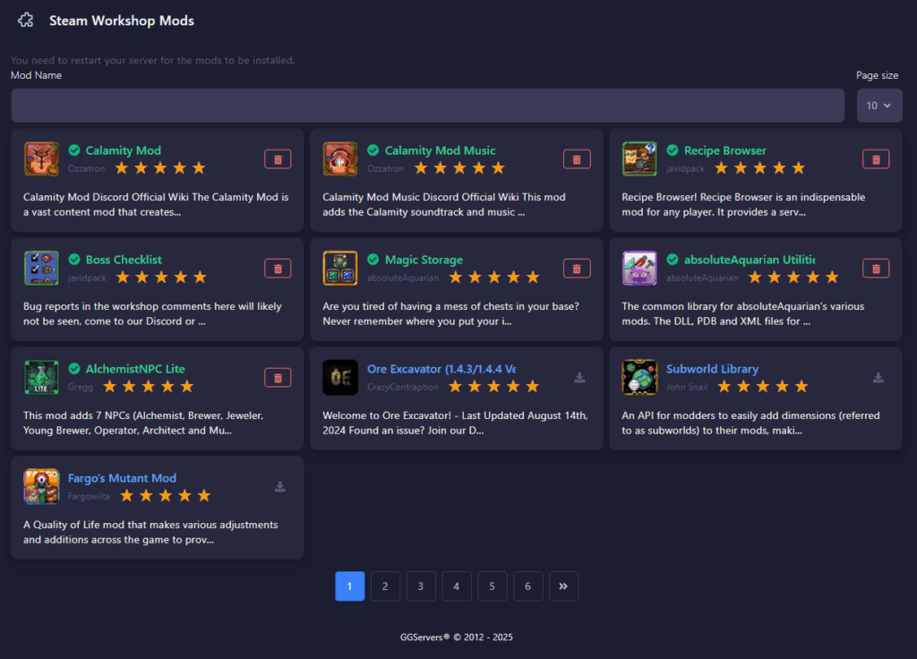 Terraria & tModLoader Steam Workshop Integration