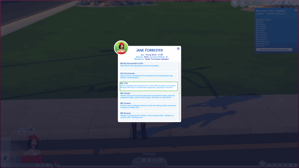 MC Command Center menu in Sims 4 |  Why Sims 4 Mods & CC Matter
