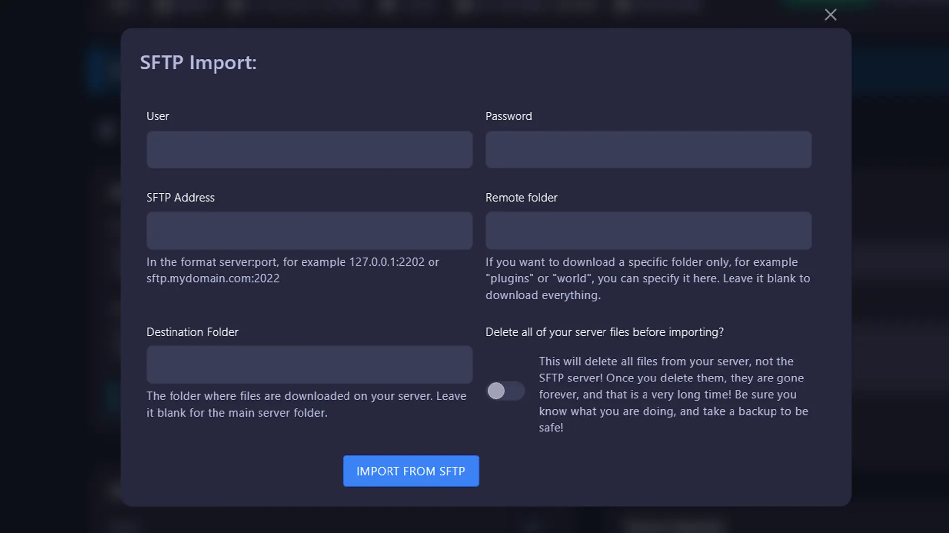 SFTP Import – GGServers Panel Feature