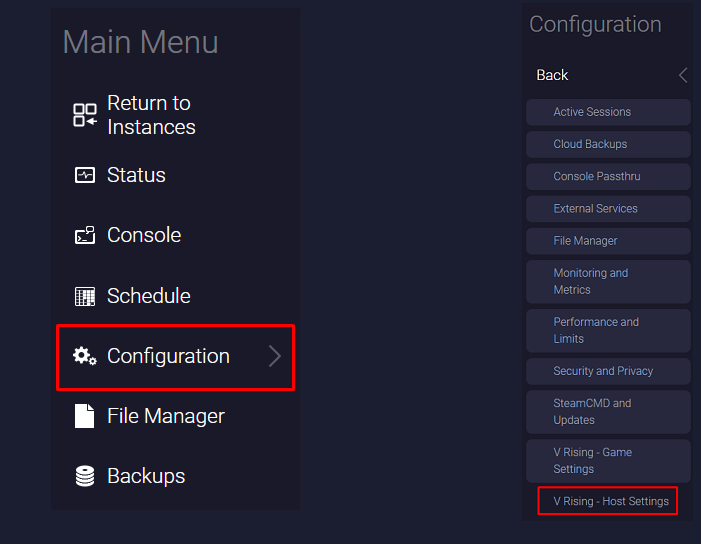 V Rising - Host Settings