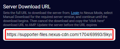 Server Download URL