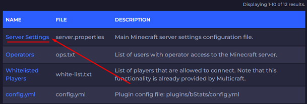 Server Settings