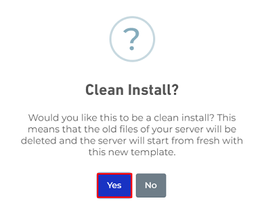 Do you want to do a clean install?