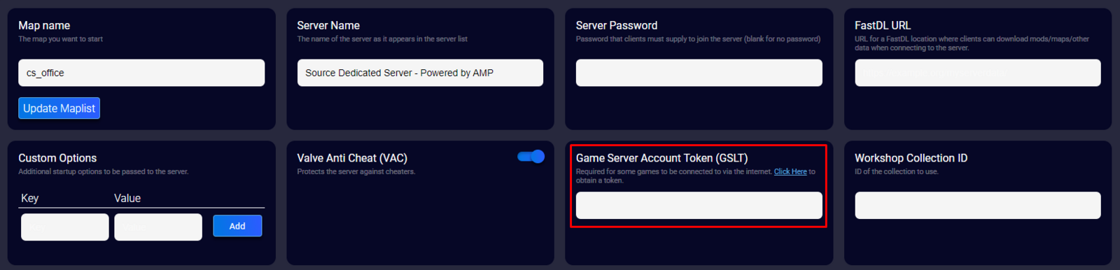 Game Server Account Token (GSLT)