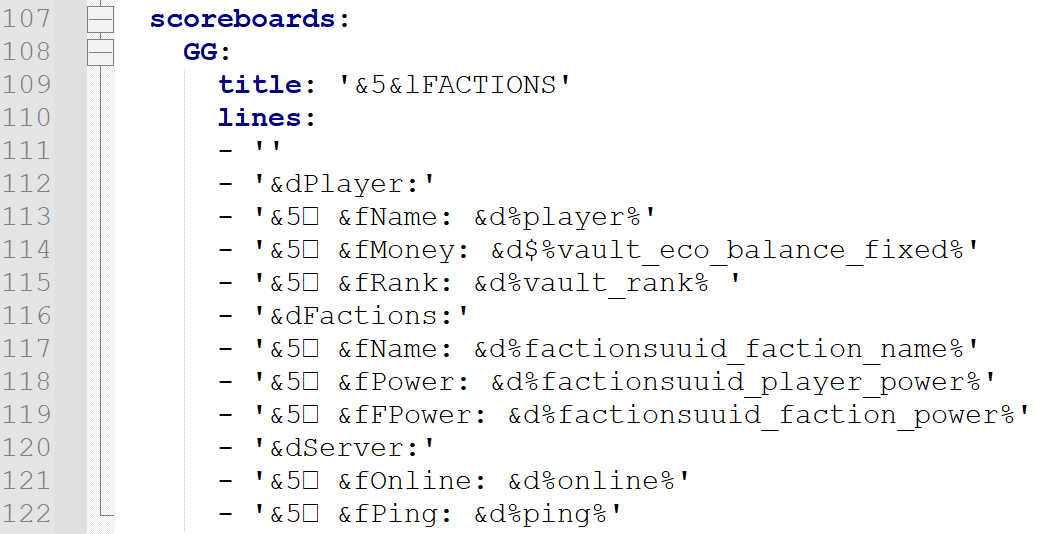 Scoreboard Config