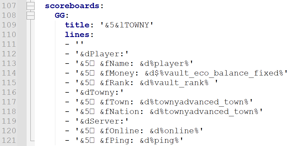 Scoreboard Config