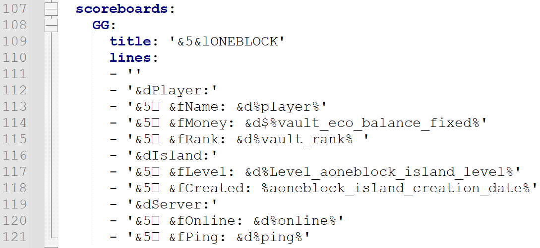 Scoreboard Config