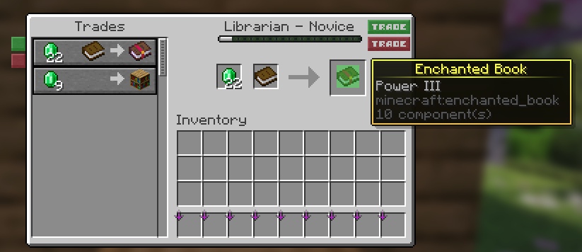 Getting Power III from Librarian in Minecraft