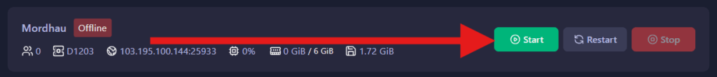 GGServers Mordhau server control panel