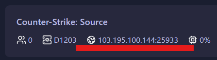 Copy server IP address in the GGServers panel