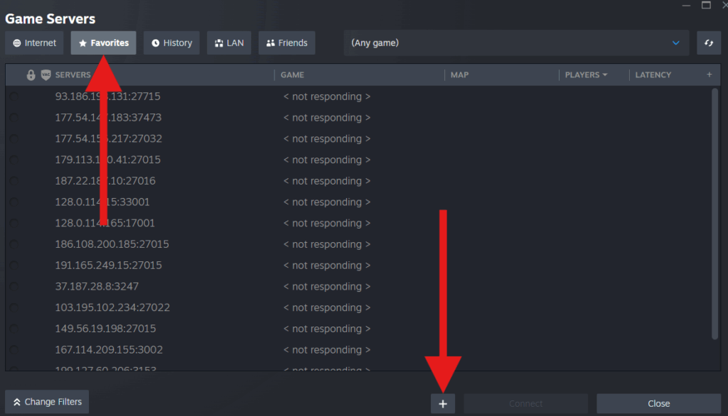 Add ARK server to Steam Favorites