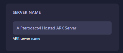 ARK Server Name Field GGServers