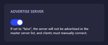 Advertise Server toggle in OpenRCT2