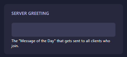 Server Greeting setting in OpenRCT2