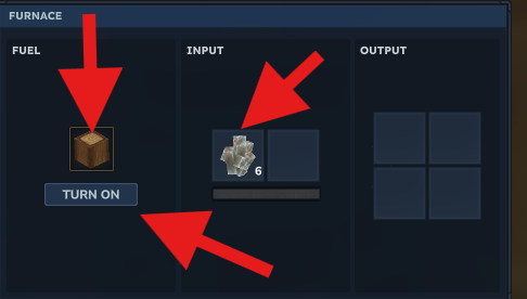 Adding fuel and iron ore to the Furnace in Hytale