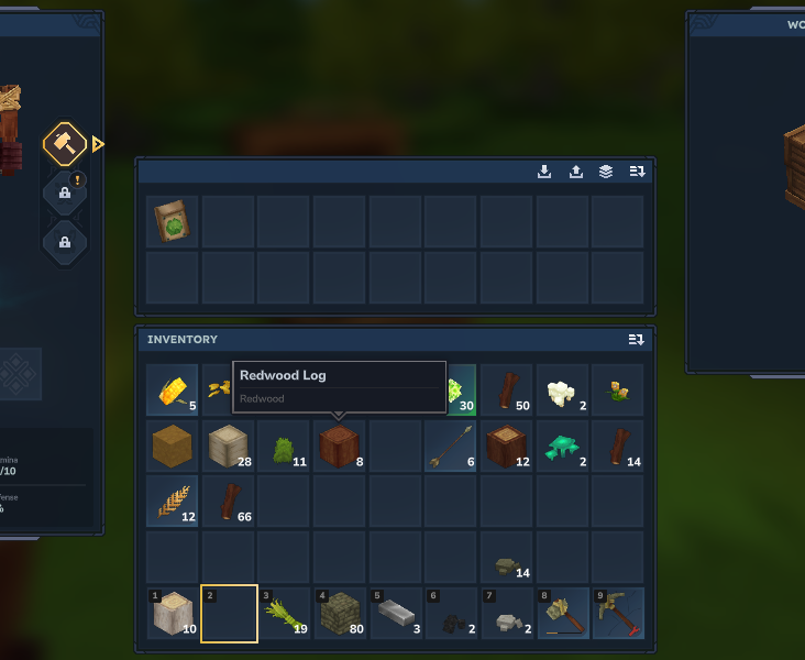 Chest inventory interface in Hytale