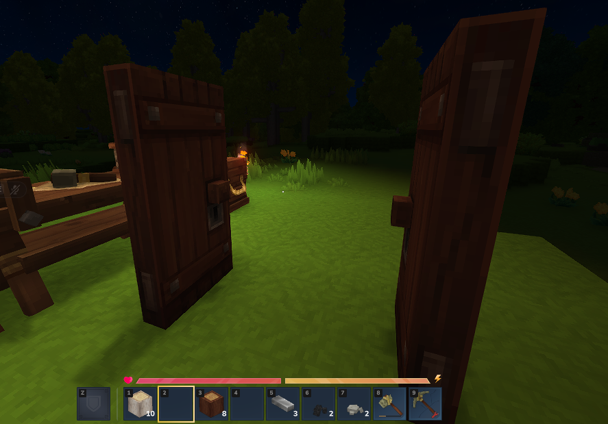 Finished wooden door in Hytale base