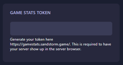 Inputting the Game Stats Token