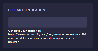 GSLT Authentication field
