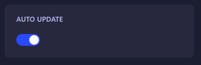 Enabling the Auto Update switch
