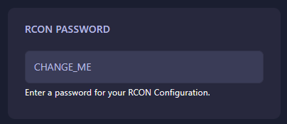 Editing the RCON Password field
