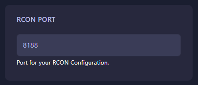 Changing the RCON Port field