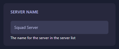 Editing the Squad Server Name field