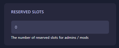 Changing the Reserved Slots field