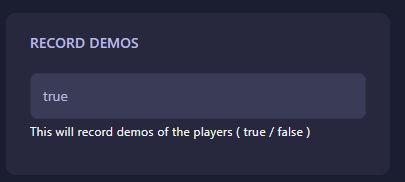 Enabling the Record Demos toggle