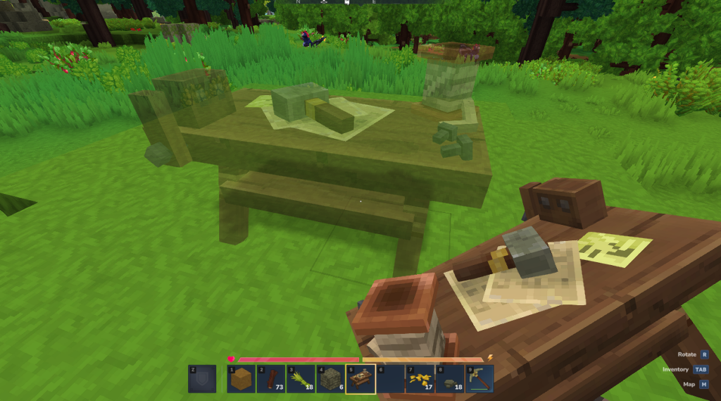 Previewing Workbench placement in Hytale