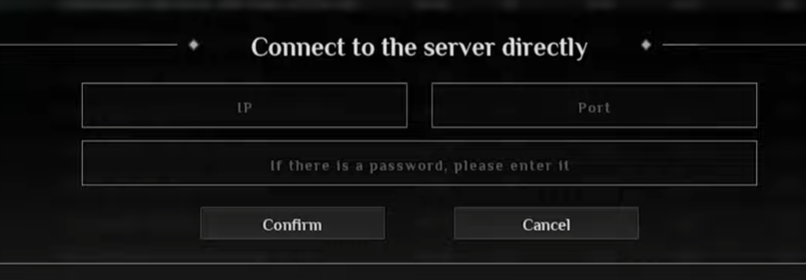 Enter IP and Port Soulmask