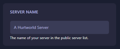 Hurtworld Server Name Box
