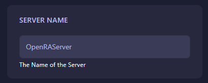 OpenRA Tiberian Dawn Server Name Box