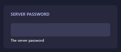 Set Server Password