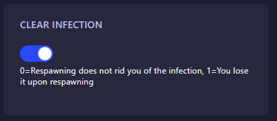 Configuring Clear Infection settings in HumanitZ