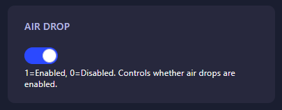 Configuring Air Drop settings in HumanitZ