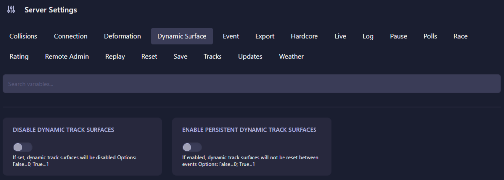 Dynamic Surface MX Bikes Settings