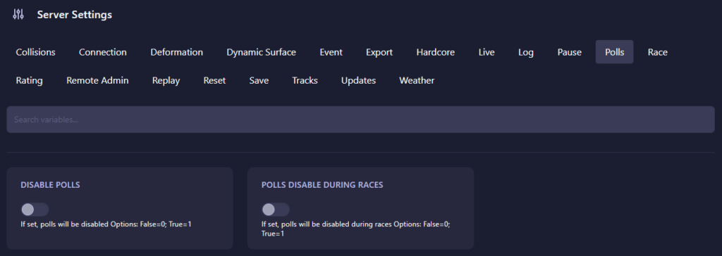 MX Bikes Poll Settings