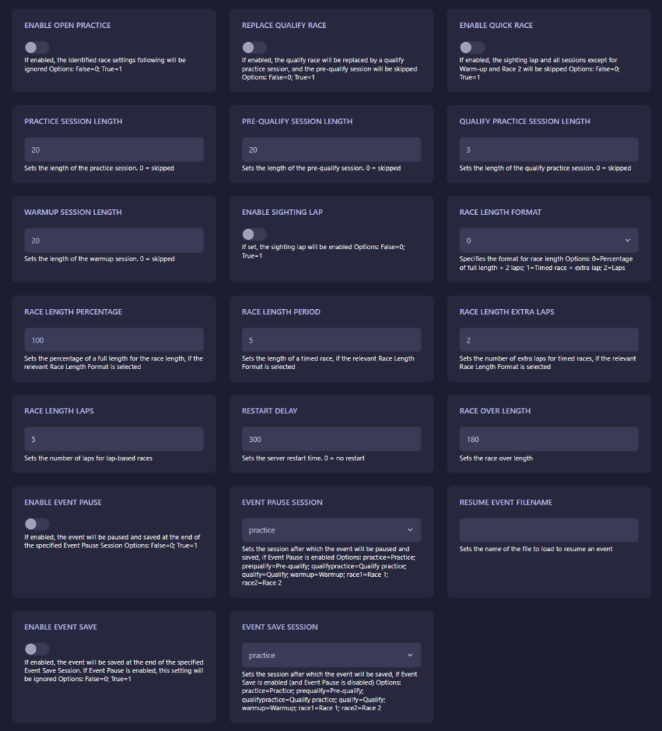 MX Bikes Race Settings