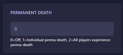 Configuring Permanent Death in HumanitZ